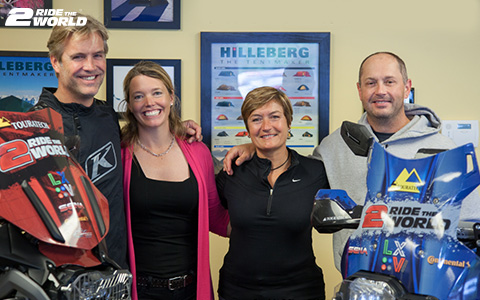 Simon and Lisa Thomas with Hilleberg CEO Petra Hilleberg and Stuart Craig